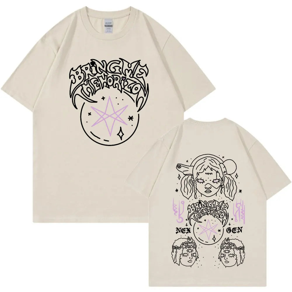 BringMe TheHorizon Album Post Human Nex Gen T-shirt Heavy Metal Rock Band T-shirt Men Fashion Hip Hop Short Sleeve T-shirts