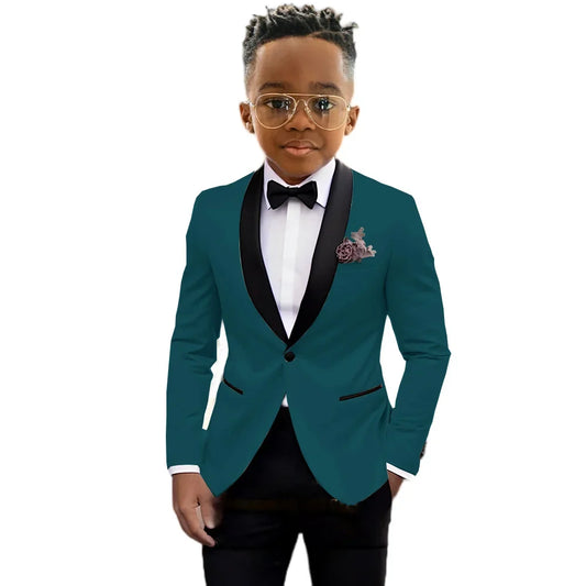 2026 New Classic Shawl Lapel Boys Slim Fit Suits 2 Pieces Wedding Guest Outfit Formal One Button Children's Tuxedo Party Wear