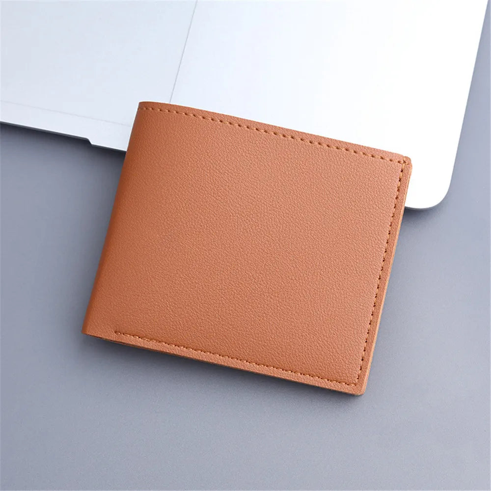 Portefeuilles Courts en Cuir PU pour Homme, Vintage, Fins, Porte-Cartes de Crédit Masculin, Noir, Petits Portefeuilles Grande Capacité Porte-Cartes Sac