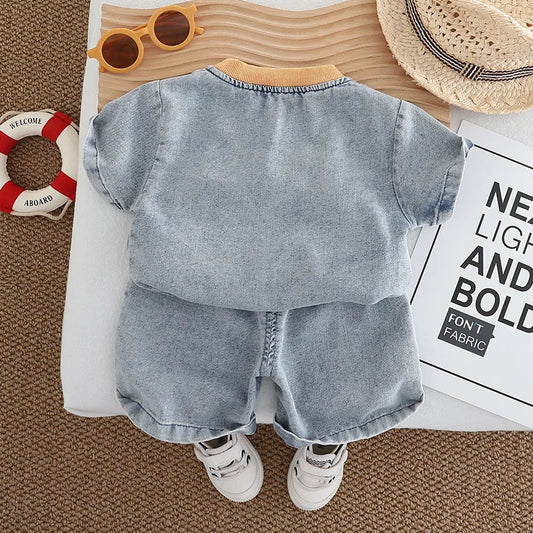 New Summer Baby Boys Clothes Suit Children Outfits Fashion Solid Shirt Shorts 2Pcs/Sets Toddler Casual Costume Kids Tracksuits