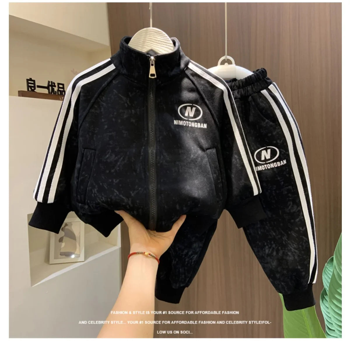 Children's Thick Clothing Boys Casual Set 2026 New Boys Long Sleeved Zipper Spring Autumn Cotton Kid Boy 2pcs Set Kids Outfits