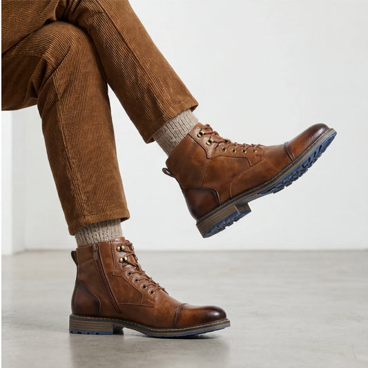Size 7~13 Retro Men Boots 2023 Fashion Comfortable Spring Leather Boots