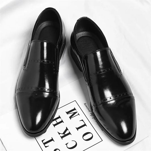 Big Size Dress Shoes for Men Solid Color Summer Autumn Fashion Business Casual Shoes Male British Style Cow Leather Shoe Man