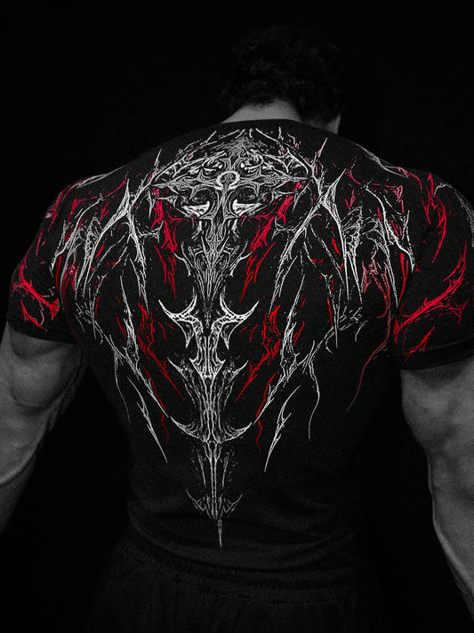 Dark Dragon Slayer Men's 2026 Summer New Fitness Clothes Speed Drying Running Printed Compression Clothes Sports T-shirt