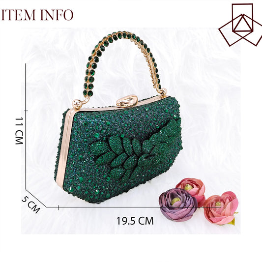 African Fashion Green Ladies Matching Shoes and Bags Nigerian Best Sell Women's Pointed Toe High Heels Commuter Wearable