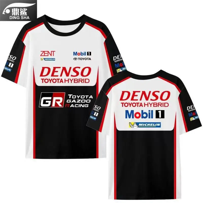 2026 New Toyota 3D Printed Crew Neck Short-Sleeved T-Shirt for Le Mans Racing, Casual and Loose-Fitting Tops for Men and Women M