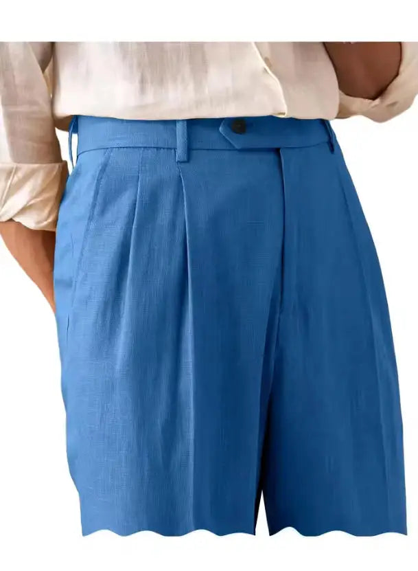 Premium Men's Pants Pleated Wide-Leg Dress Chinos Business Daily Office Versatile Formal Casual Trousers Banquet Wedding Summer