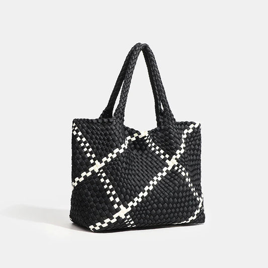 Large size women's tote bag Women's fashion bags 2024 Hot product Neoprene material women's hand-woven bag Large volume Tote bag