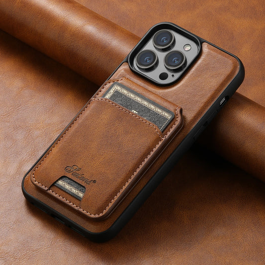 Luxury Magnetic Card Holder Leather 2 in 1 Phone Case For iPhone 17 16 15 14 13 12 Pro Max Plus Air Detachable Stand Phone Cover