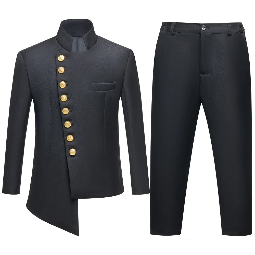 Newest African Boys Suit Set 2 Pieces Jacket Pants Wedding Ring Bearer Outfit Fast Ship Elegant Kids Tuxedo Birthday Wear 3-14T