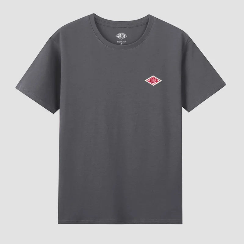 2025 Exported To Japan Orders Classic Embroidery Fashion Solid Simple Loose Short Sleeve Cotton Couple T-shirt Men/Women Top