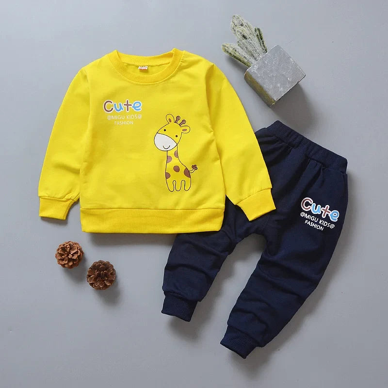 New Spring Autumn Baby Girl Clothes Children Casual T-Shirt Pants 2Pcs/Sets Toddler Costume Kids Boys Outfits Infant Tracksuits
