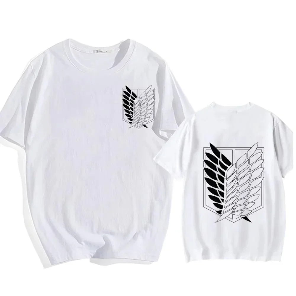 Attack on Titan Streetwear Men's T Shirt Eren Yeager Shingeki No Kyojin Anime Summer Cotton Women Tops Tees Casual High Quality