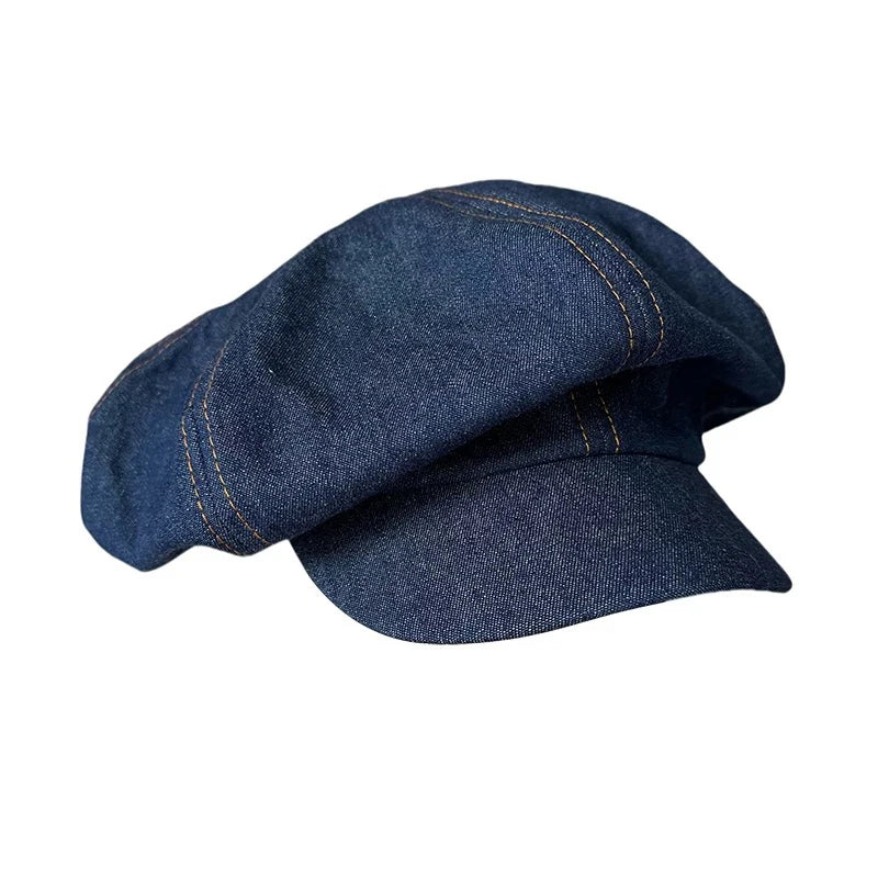 Big Head Newsboy Cap Women Beret Vintage Painter Winter Hats Houndstooth Octagonal Caps Female Bone Male NC36