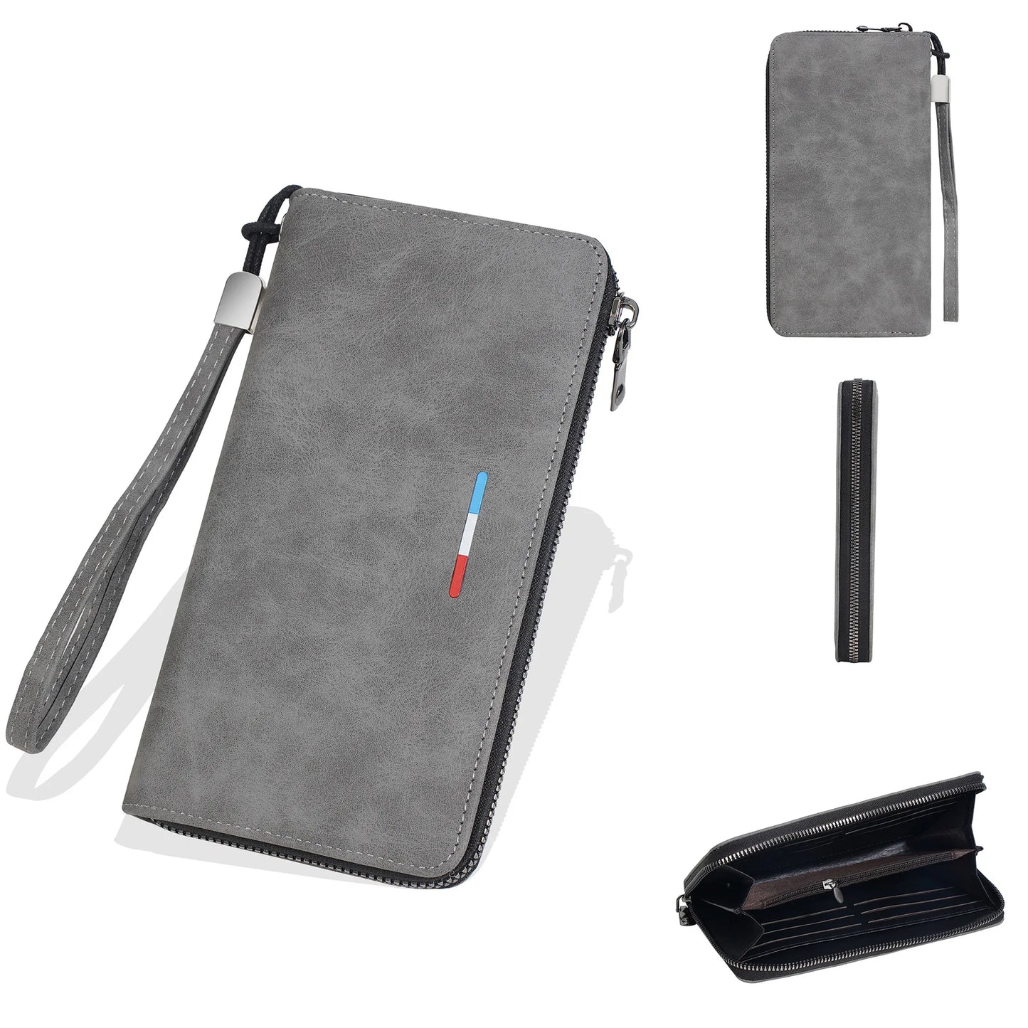 Men's Long Wallet Zipper Multi-Card Slots Large Capacity Phone Coins Case Holder Clutch Style Male Wallet