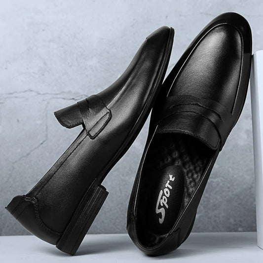 2024 New Luxury Brand Black Genuine Leather Gentleman Fashion Dress Shoes Men Business Loafers Men's Shoes Slip on Big Size 49