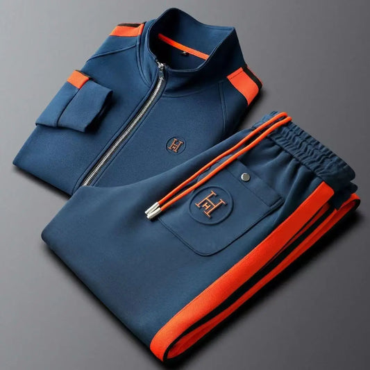 2026 Men Tracksuit Sportswear Set Men's Jacket Trendy ins Embroidered Fashion Men's Jacket Trousers Two-Piece Suit