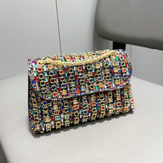 Rhinestones Evening clutch Bag Purses and handbag luxury Designer shoulder bag Shiny Crystal Clutch purse Woman's bag