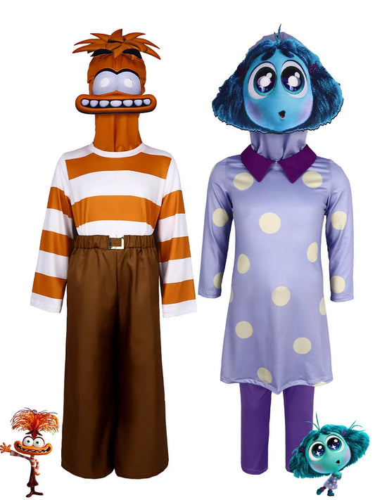 NewAnime Movie Inside Out Joy Cospaly Costume Joy Anger Fear Cos Outfits For Adult Halloween Stage Performance Costume