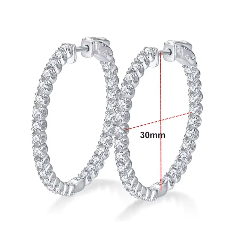 D VVS1 Moissanite Hoop Earrings for Women Sparking Diamond with GRA Original s925 Sterling Silver Plated 18k Earring