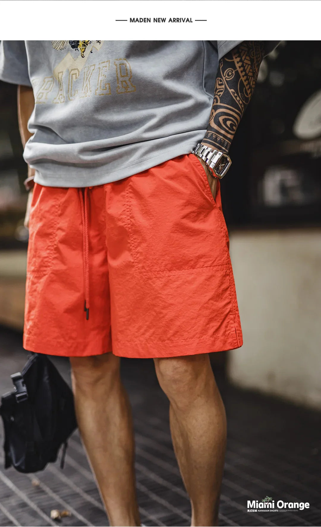 Madden Vintage Men's Summer Casual Knee Length Shorts Beach Sandal Pants with Loose Fit and Elastic Waistband Design exercise