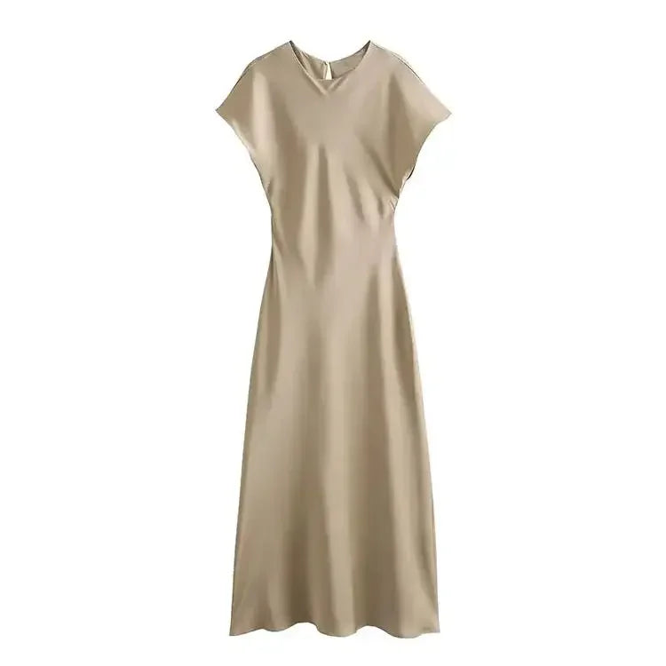 Midi Satin Dress Woman Long Dresses For Women Chic And Elegant Evening Dresses Female Party Dress