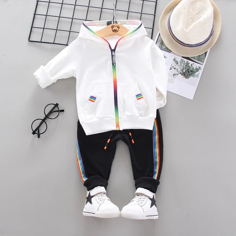 Spring Autumn Baby Girl Clothes Suit Boys Clothing Children Hooded Jacket Pants 2Pcs/Sets Toddler Sports Costume Kids Tracksuits