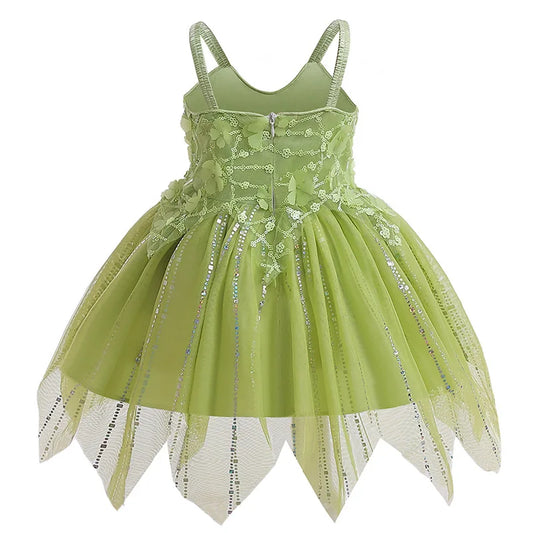 Children Fancy Girls Elf Cosplay Fairy Princess Dress For Kids Carnival Birthday Party Gift Halloween Christmas Dress Up Costume