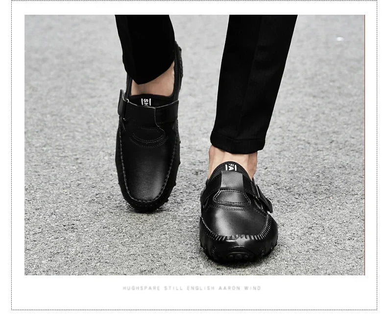 Fashion Loafer Shoes Men Genuine Leather Soft Comfy Slip-on Moccasins Handmade Man Casual Shoes Drive Walk Luxury Leisure