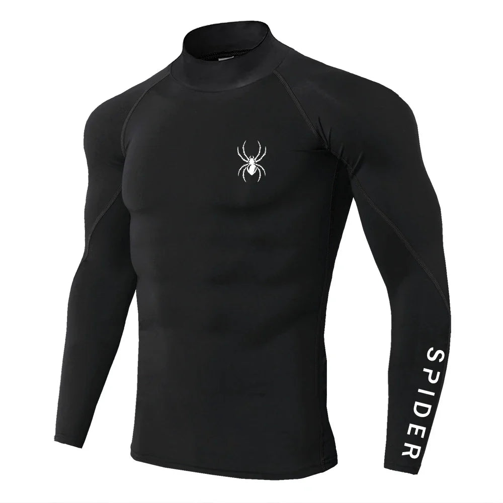 Men's Long Sleeve Compression Shirt Gym Fitness Athletic Undershirt Elastic Sport Running Tops