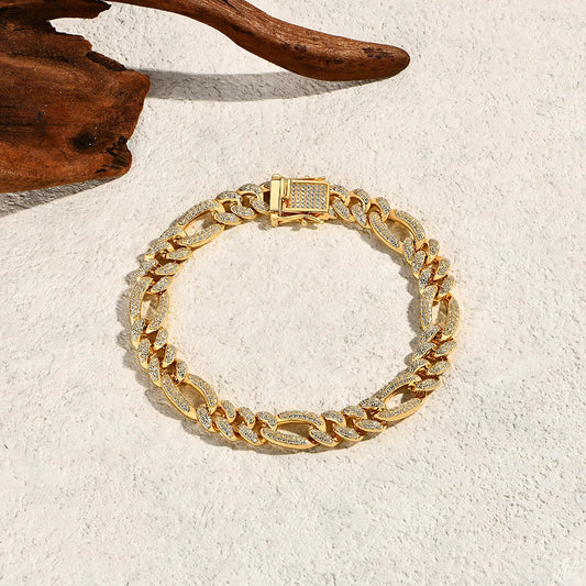 Chaîne cubaine entièrement en Moissanite pour homme et femme 2025, en argent sterling 925 plaqué or 18 carats, bracelet de tennis classique, bijoux fins.