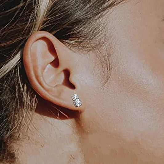 1.5carat Moissanite Diamond Stud Earrings With Certificates 925 Sterling Silver Round Cut Ear Studs For Women Men Jewelry