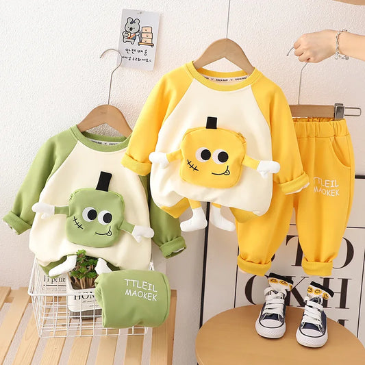 New Spring Autumn Baby Boys Clothes Suit Children Girls Fashion T-Shirt Pants 2Pcs/Sets Toddler Casual Costume Kids Tracksuits