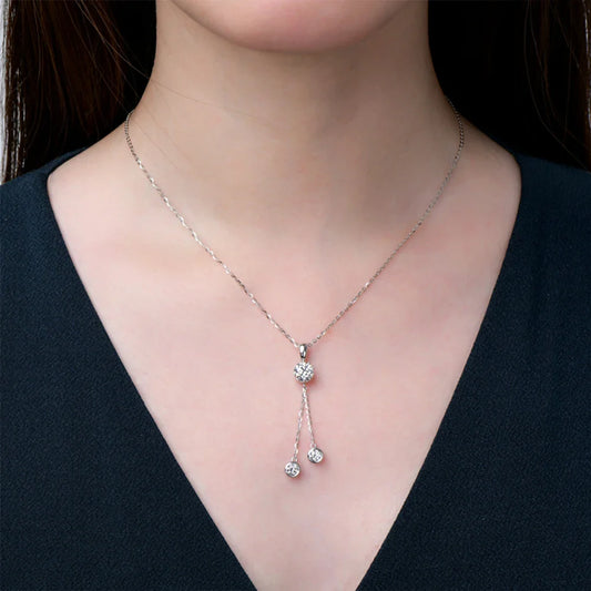1.6CT Moissanite Pendant Necklace for Women 18k Gold Plated Round Pendant 925 Sterling Silver Wedding Anniversary Fine Jewelry