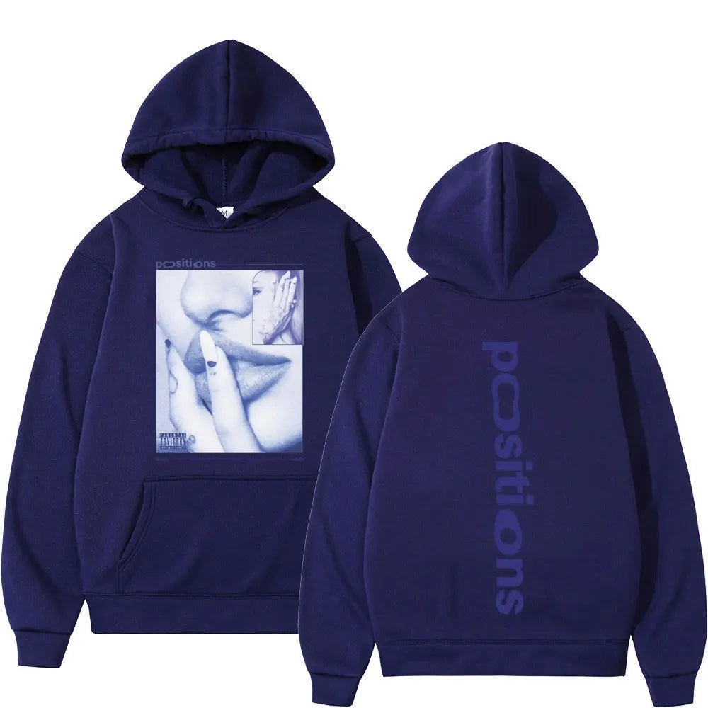 Ariana Grande Positions Album Retro Graphichoodie Men Women Aesthetic Trendy Pullover Long-sleeved Oversized Casual Sweatshirt