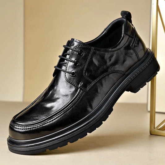 Business Formal Black Lace-up Style Leather Shoes for Men Spring Autumn New Designer Dress Shoes Male British Style Wedding Shoe