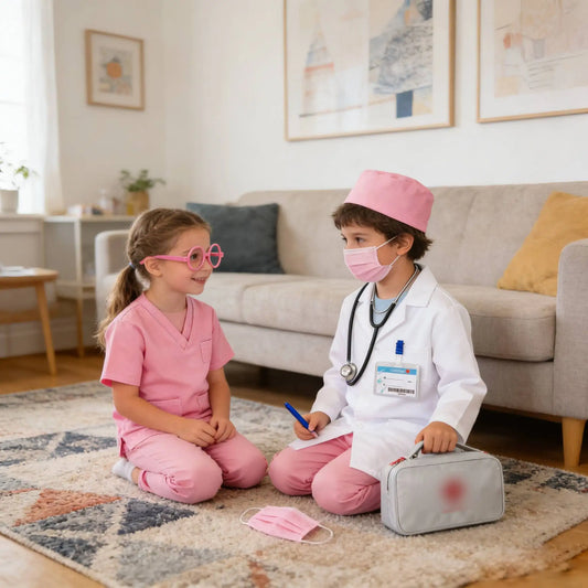Boys Girls Simulation Doctor Nurse Work Uniform Cross with Toys Sets Kids Clothes Toddler Christmas Xmas Role Play Costum Party