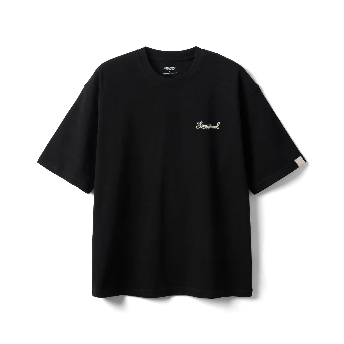 Summer New Super Loose Heavyweight 300gsm Slub Cotton T-shirts Men Letter Embroidery Tops