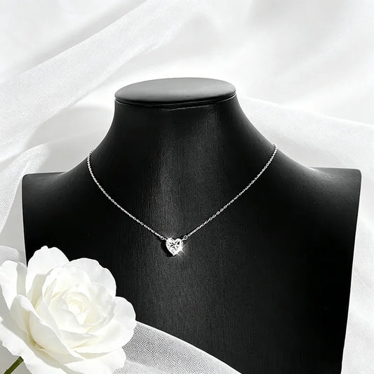 1CT 2CT 3CT Heart Cut Certified Moissanite Necklace for Women 18k Gold Plated Jewelry Sterling Silver S925 Pendant Chain