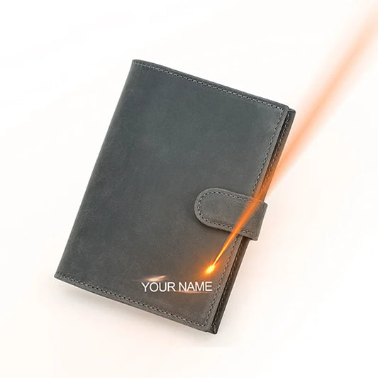 Portefeuille passeport en cuir véritable Rétro CONTACT'S Homme RFID Support AirTag Stylo Porte-cartes Portefeuille Femme Cadeau Voyage Porte-monnaie