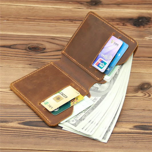 Portefeuille homme en cuir véritable de qualité supérieure, de style rétro, idéal pour le permis de conduire, durable, en cuir. Portefeuille homme.