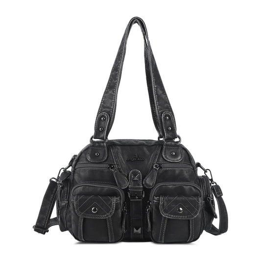 Bag Women Small Handbags Satchel Top-handle Handbag PU Shoulder Bag 8”x11” Dumpling Pack Multi-pockets Shoulder Bag