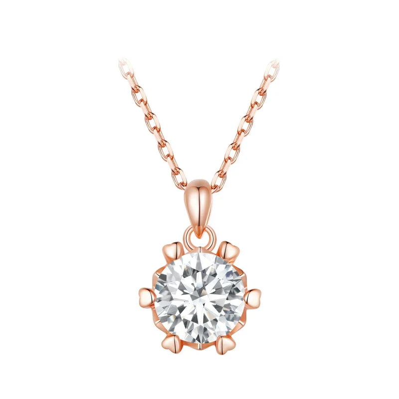1 Carat Moissanite Pendant Necklace For Women High Quality 925 Sterling Silver Wedding Party Bridal Fine Jewelry 3 Colors