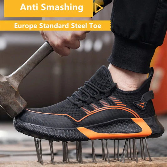 light safety shoes man 48 comfortable work shoes for men anti puncture work boots for construction steel toe safety man sneakers