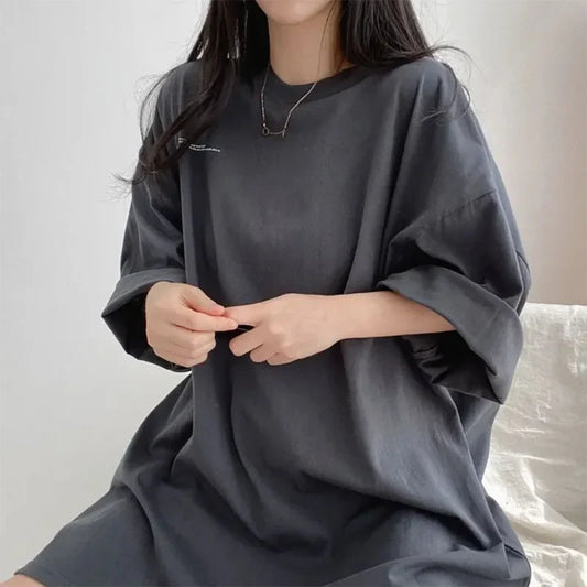 2024 Summer Women Short Sleeve T-shirts Harajuku Streetwear Female O-neck Pullover Tops Korean Style Ladies Casual Loose Tees