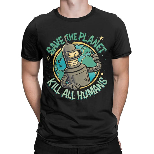 Men Women Futuramas Save thr Planet T Shirt Pure Cotton Clothes Fun Short Sleeve O Neck Tees Gift Idea T-Shirts