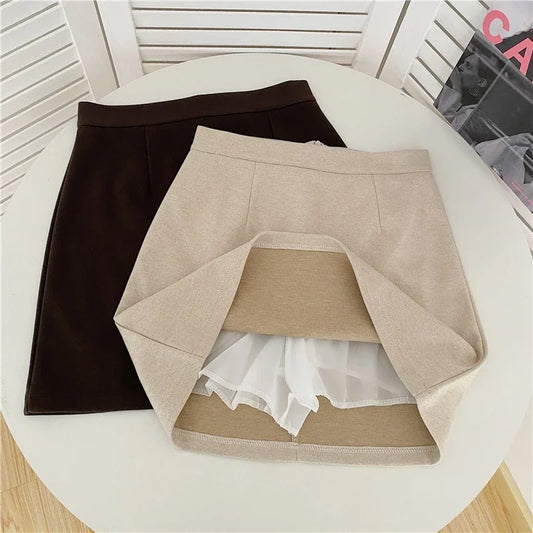 تنانير قصيرة نسائية، سادة، بقصة A، مثيرة، رائجة، يومية، بسيطة، صيفية، أساسية، أنيقة، ستايل شارع، BF، أحدث، فوق الركبة، ملابس إنستغرام