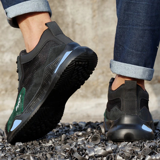 Fashion Sports Shoes Work Boots Puncture-Proof Safety Shoes Men Steel Toe Shoes Security Protective Shoes Tactical Boots