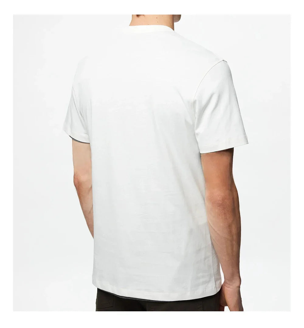 Men's Short Sleeves Pure Cotton Round Neck Letter Design Men's Short Sleeves New Fashion Commuter Versatile Men's Classic Top