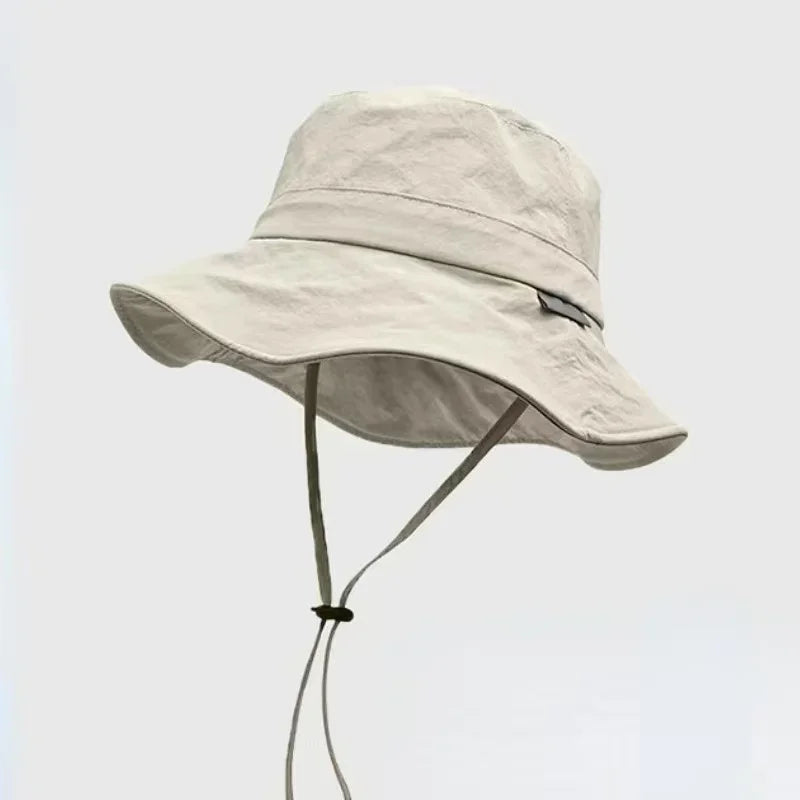2026 Solid Color Sun Hats for Men Women Summer Outdoor Fishing Cap Wide Brim Anti-UV Protection Bucket Hat Hiking Fisherman Caps